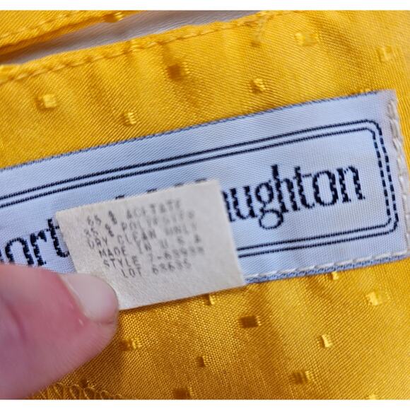 Norton mcnaughton vintage 12 yellow polkadot frill blouse short sleeve relaxed ^ - Picture 4 of 8